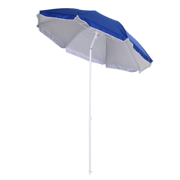 arc1.7m Outdoor Beach Umbrella Parosol Tilt Sun Shelter w/  Bag Blue Outsunny