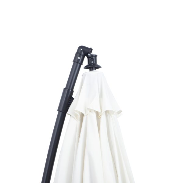 3(m) Cantilever Shanghai Parasol Crank Handle, Cross Base, Off-White Outsunny - Image 8