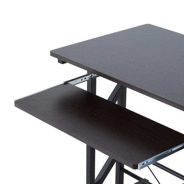 Computer Desk Quality Office Home PC Shelf Tray Wood Station Dark Brown HOMCOM - Image 7