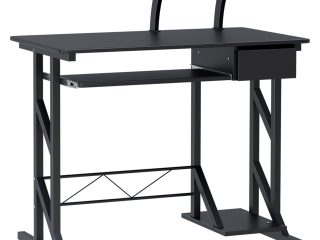 Computer Desk Quality Office Home PC Shelf Tray Wood Station Black HOMCOM