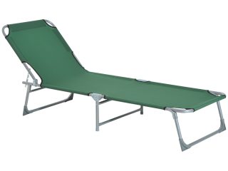 Camping Cot Picnic Sun Lounger Portable Folding Chair Patio Green Outsunny