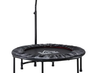 40'' Kids Mini Trampoline, Adult Rebounder Jumper w/ Handle Fitness HOMCOM