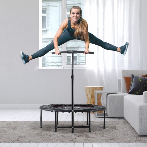 40'' Kids Mini Trampoline, Adult Rebounder Jumper w/ Handle Fitness HOMCOM - Image 2