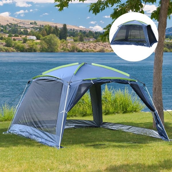 Camping Tent Sun Shelter Shade Garden Outdoor Dark Green Outsunny - Image 2