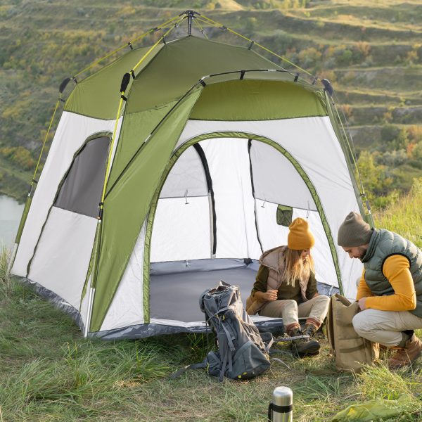 Four Man Pop Up Tent Automatic Camping Backpacking Dome Shelter Outsunny - Image 2