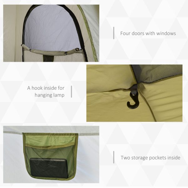 Four Man Pop Up Tent Automatic Camping Backpacking Dome Shelter Outsunny - Image 6