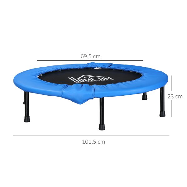 Foldable Mini Fitness Trampoline Exercise Rebounder Jumper, Blue HOMCOM - Image 3