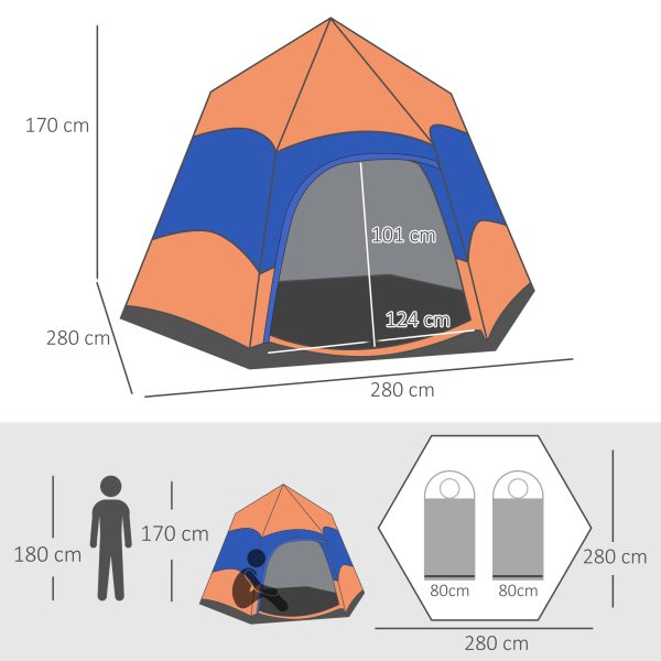 4 Person Pop Up Tent Camping Festival Hiking Shelter Family Portable Outsunny - Image 3