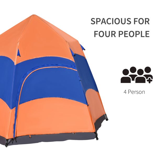4 Person Pop Up Tent Camping Festival Hiking Shelter Family Portable Outsunny - Image 4