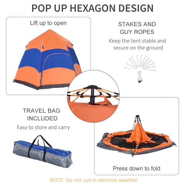 4 Person Pop Up Tent Camping Festival Hiking Shelter Family Portable Outsunny - Image 5