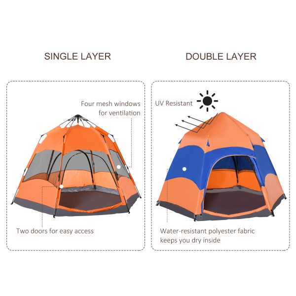 4 Person Pop Up Tent Camping Festival Hiking Shelter Family Portable Outsunny - Image 7