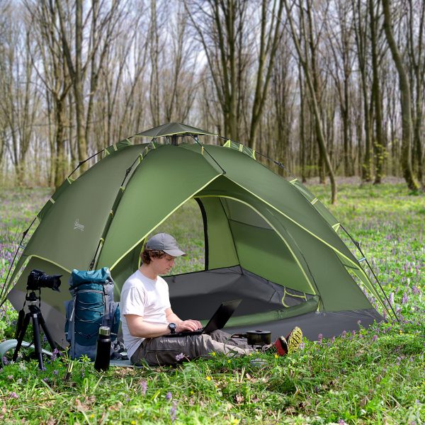 2 Man Pop Up Tent Camping Festival Hiking Family Travel Shelter Outsunny - Image 2