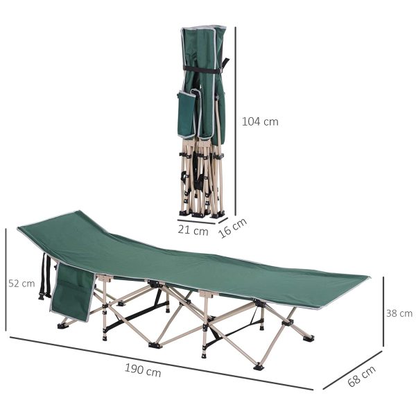 Single Portable Outdoor Military Sleeping Bed Camping Cot Green Outsunny - Image 3