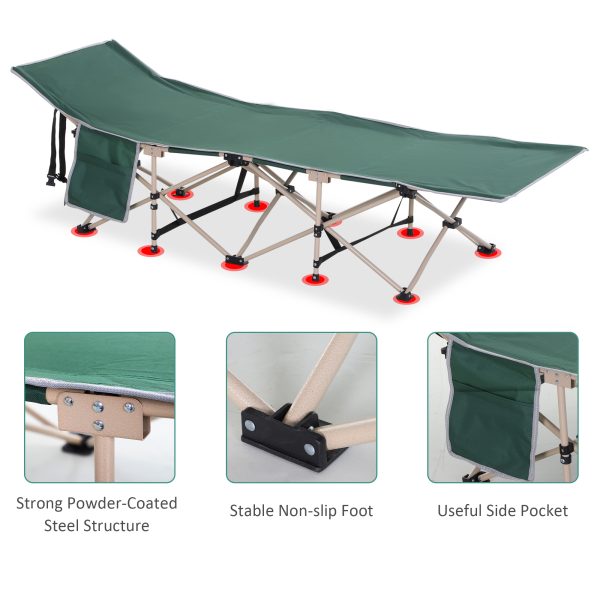 Single Portable Outdoor Military Sleeping Bed Camping Cot Green Outsunny - Image 5