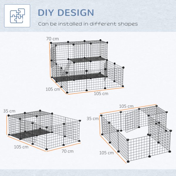 30 Pcs DIY Expandable Pet Cage Steel Bars Doors Trays Plastic Corners Pawhut - Image 5