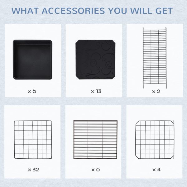 30 Pcs DIY Expandable Pet Cage Steel Bars Doors Trays Plastic Corners Pawhut - Image 7