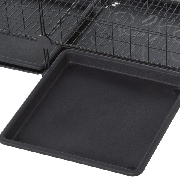 30 Pcs DIY Expandable Pet Cage Steel Bars Doors Trays Plastic Corners Pawhut - Image 8