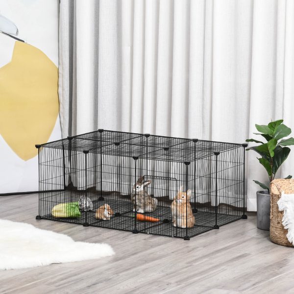 DIY Pet Playpen Cage 22 Piece w/Door Bunny Chinchilla Guinea Pig Pawhut - Image 2