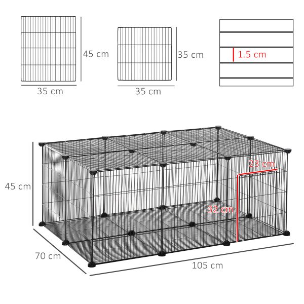 DIY Pet Playpen Cage 22 Piece w/Door Bunny Chinchilla Guinea Pig Pawhut - Image 3