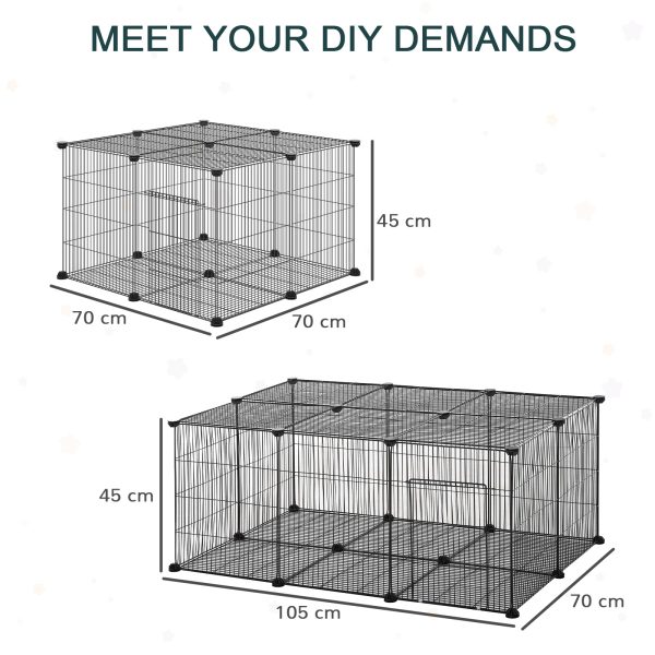 DIY Pet Playpen Cage 22 Piece w/Door Bunny Chinchilla Guinea Pig Pawhut - Image 4