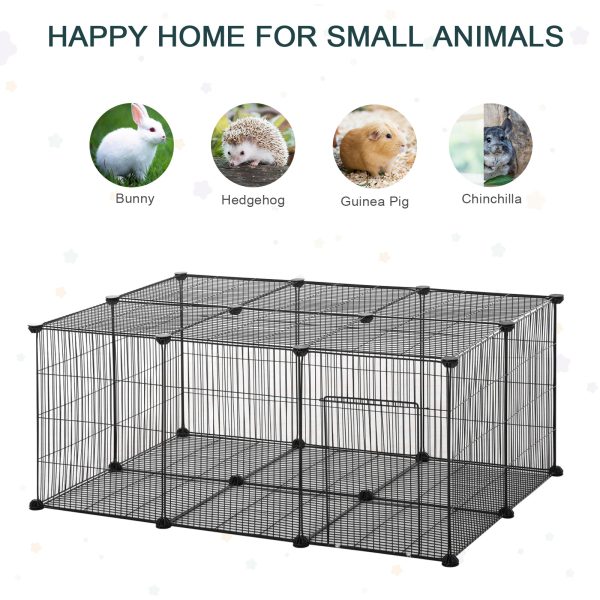 DIY Pet Playpen Cage 22 Piece w/Door Bunny Chinchilla Guinea Pig Pawhut - Image 6