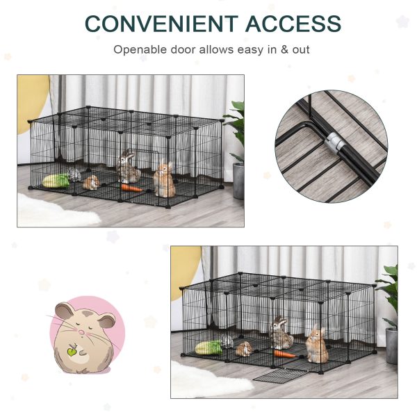 DIY Pet Playpen Cage 22 Piece w/Door Bunny Chinchilla Guinea Pig Pawhut - Image 7
