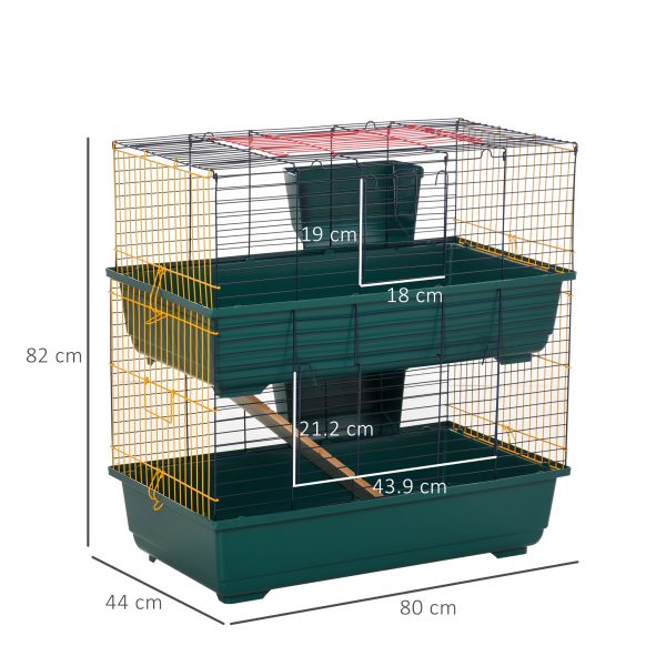 Small Animal Cage Habitat w/ Accessories 2-Story Large Pet Play House Pawhut - Image 3