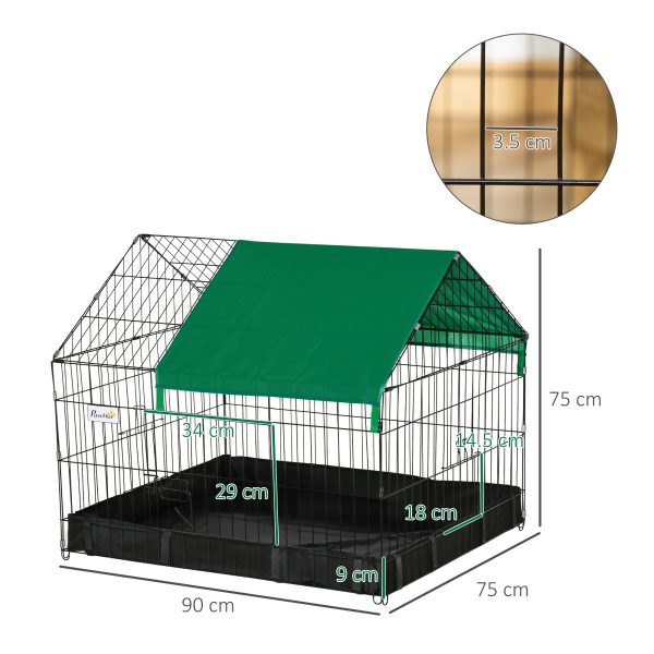 Rabbit Cage Guinea Pig Small Animal Playpen Water Proof Roof Pawhut - Image 3