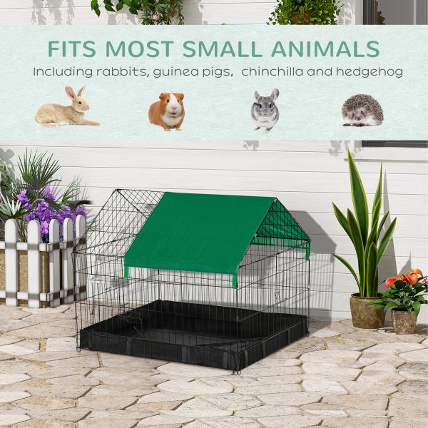 Rabbit Cage Guinea Pig Small Animal Playpen Water Proof Roof Pawhut - Image 6
