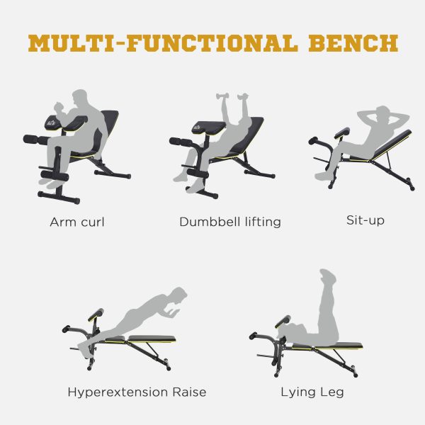 Multi-Functional Sit-Up Dumbbell Weight Bench w/ Adjustable Height for Home Gym - Image 4
