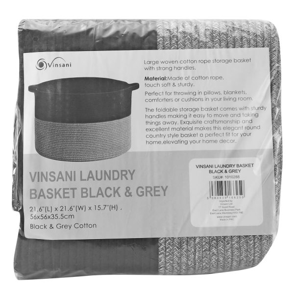 VINSANI LAUNDRY BASKET BLACK & GREY 1010288 - Image 6