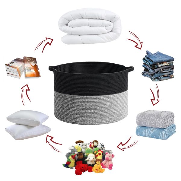 VINSANI LAUNDRY BASKET BLACK & GREY 1010288 - Image 3