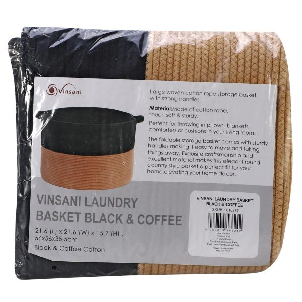 VINSANI LAUNDRY BASKET BLACK & COFFEE 1010287 - Image 3