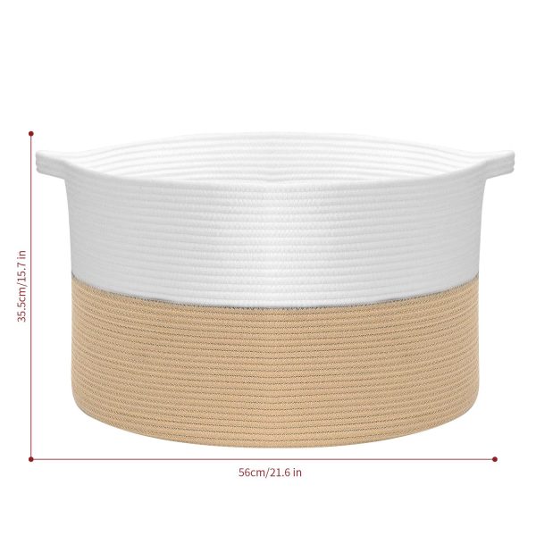 VINSANI LAUNDRY BASKET WHITE & COFFEE 1010289 - Image 2