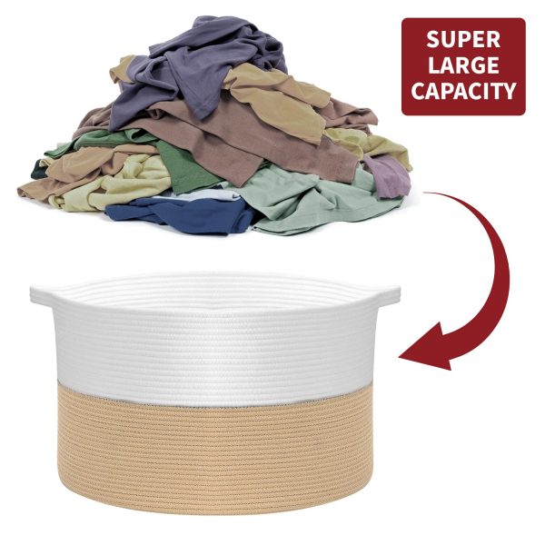 VINSANI LAUNDRY BASKET WHITE & COFFEE 1010289 - Image 5