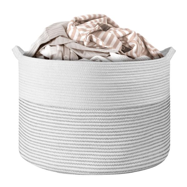 VINSANI LAUNDRY BASKET WHITE & L GREY 1010285 - Image 5
