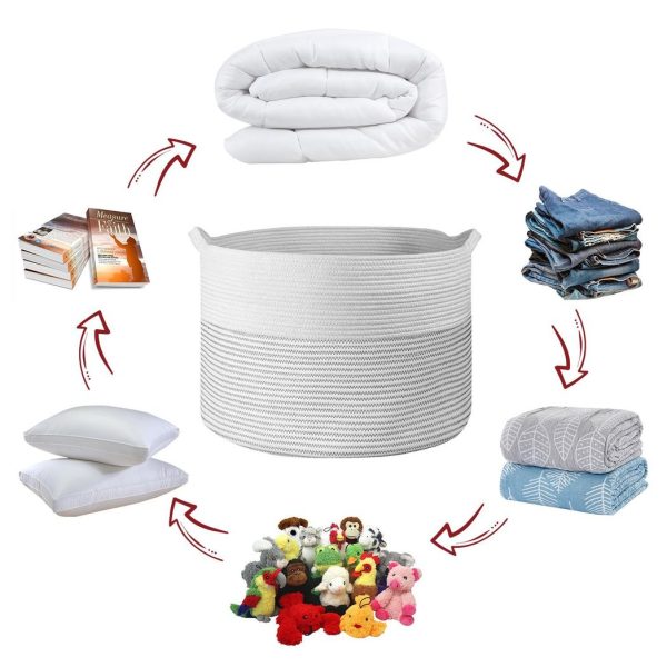 VINSANI LAUNDRY BASKET WHITE & L GREY 1010285 - Image 8