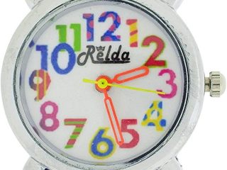Relda Children's Big Number Analog Ladybird On Purple Silicone Strap Girl's Watch REL105