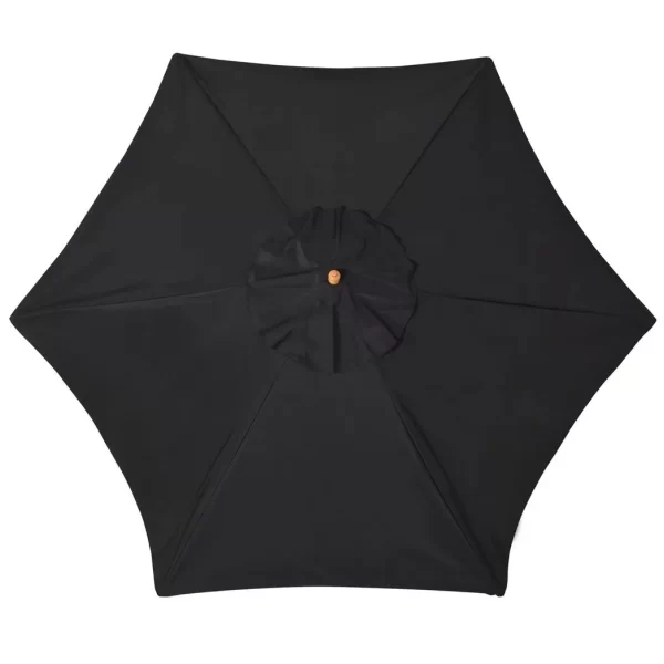 2.5m Wood Garden Parasol Sun Shade Patio Outdoor Wooden Umbrella Canopy Black - Image 7