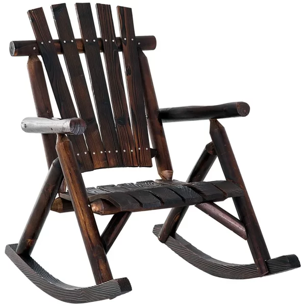 Rustic Outdoor Patio Adirondack Rocking Chair Patio Furniture Porch Rocker Fir