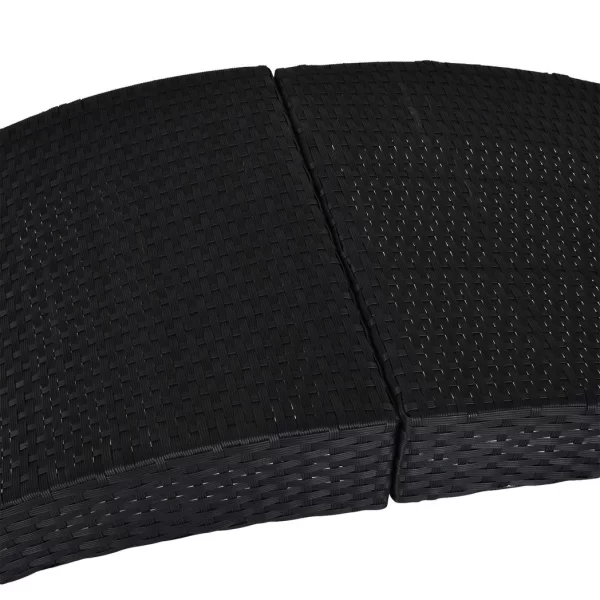 Sun Lounger Rattan Hammock Sun Bed Garden Folding Recliner Chair w/ Cushion - Image 7