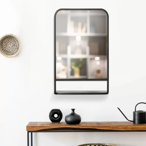 Square Wall Mirror with Shelf, 86x53 cm Modern Mirrors for Living Room, Bedroom - Image 5