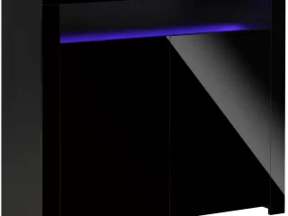 High Gloss LED Cabinet Cupboard Sideboard Console with RGB Lighting Black