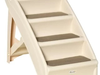 Portable Dog Steps for Bed, Sofa Non-Slip Pet Stairs for Cats, Dogs - Beige