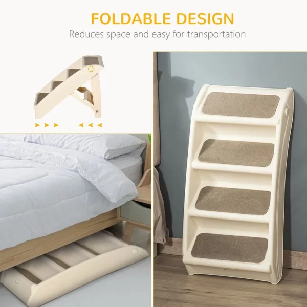 Portable Dog Steps for Bed, Sofa Non-Slip Pet Stairs for Cats, Dogs - Beige - Image 4