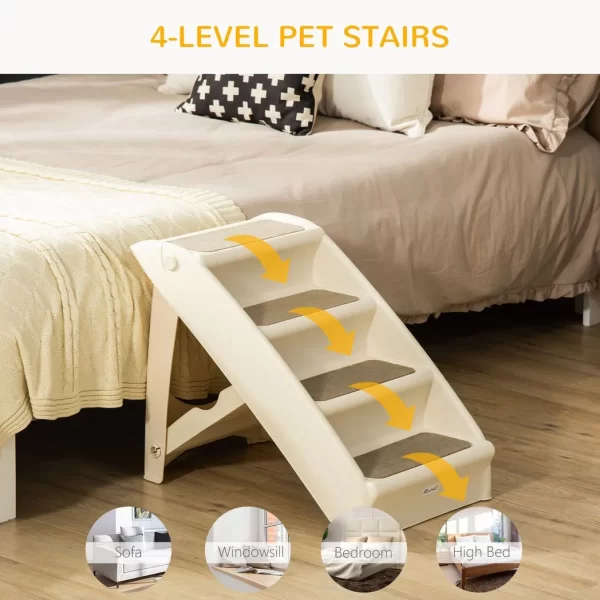Portable Dog Steps for Bed, Sofa Non-Slip Pet Stairs for Cats, Dogs - Beige - Image 7
