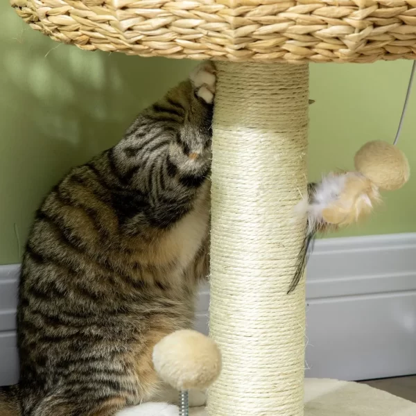 51cm Cat Tree Kitty Activity Centre w/ Top Bed, Toy Ball, Sisal Scratching Post - Image 8