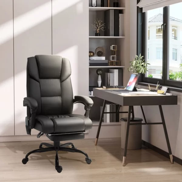 6-Point PU Leather Massage Racing Chair Electric Padded Angle Adjustable Remote - Image 2