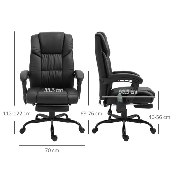 6-Point PU Leather Massage Racing Chair Electric Padded Angle Adjustable Remote - Image 3