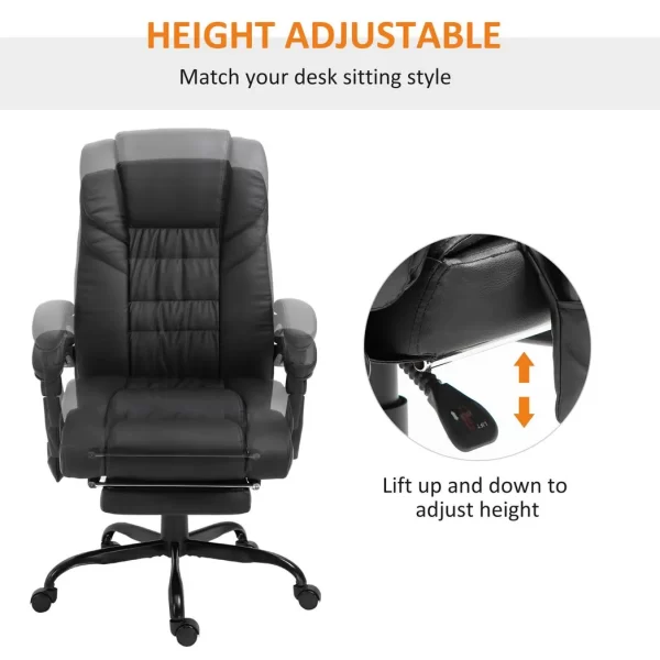 6-Point PU Leather Massage Racing Chair Electric Padded Angle Adjustable Remote - Image 4